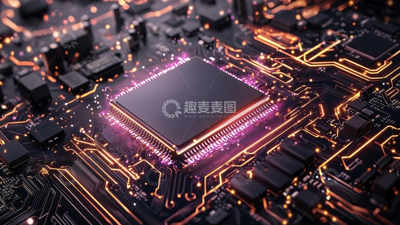 高清大图下载【趣麦麦图】科技芯片电路板特写