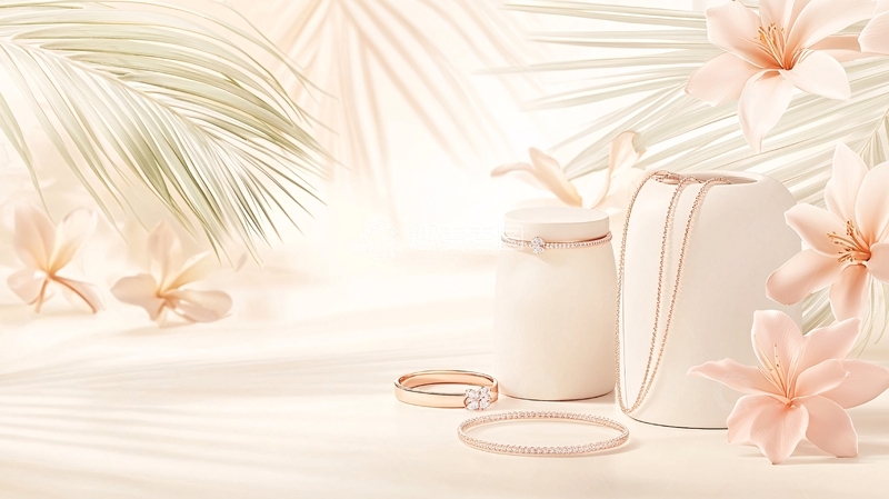 高清大图下载【趣麦麦图】白色系产品在花丛中