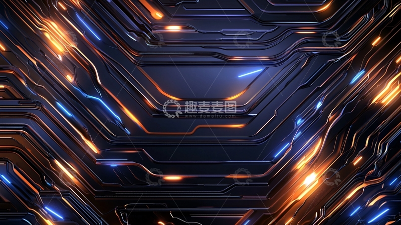 高清大图下载【趣麦麦图】科技感电路板发光纹理