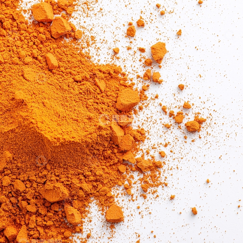高清大图下载【趣麦麦图】姜黄色块状粉末散落