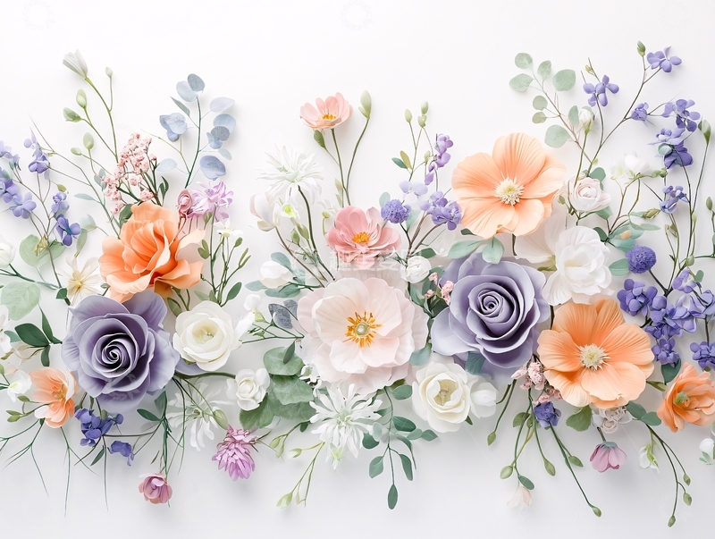 高清大图下载【趣麦麦图】柔和色调的浪漫花束