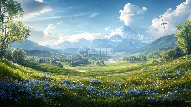 高清大图下载【趣麦麦图】翠绿山谷高清图片