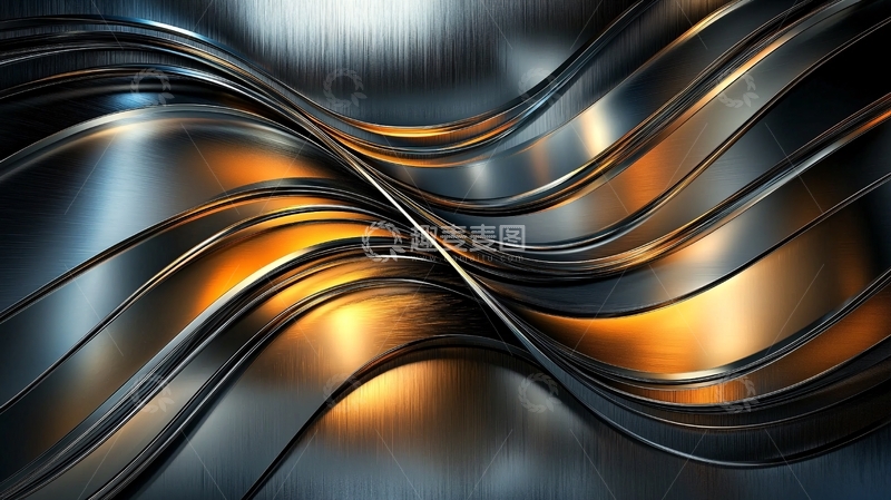 高清大图下载【趣麦麦图】金属波浪流动抽象背景