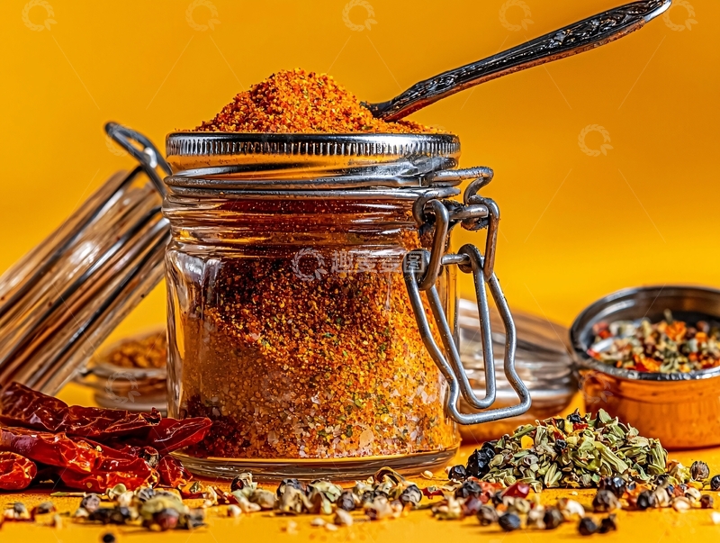 高清大图下载【趣麦麦图】香料瓶中的辣椒粉