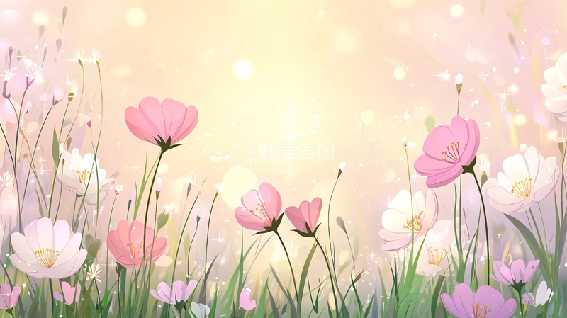 高清大图下载【趣麦麦图】粉色花朵唯美背景