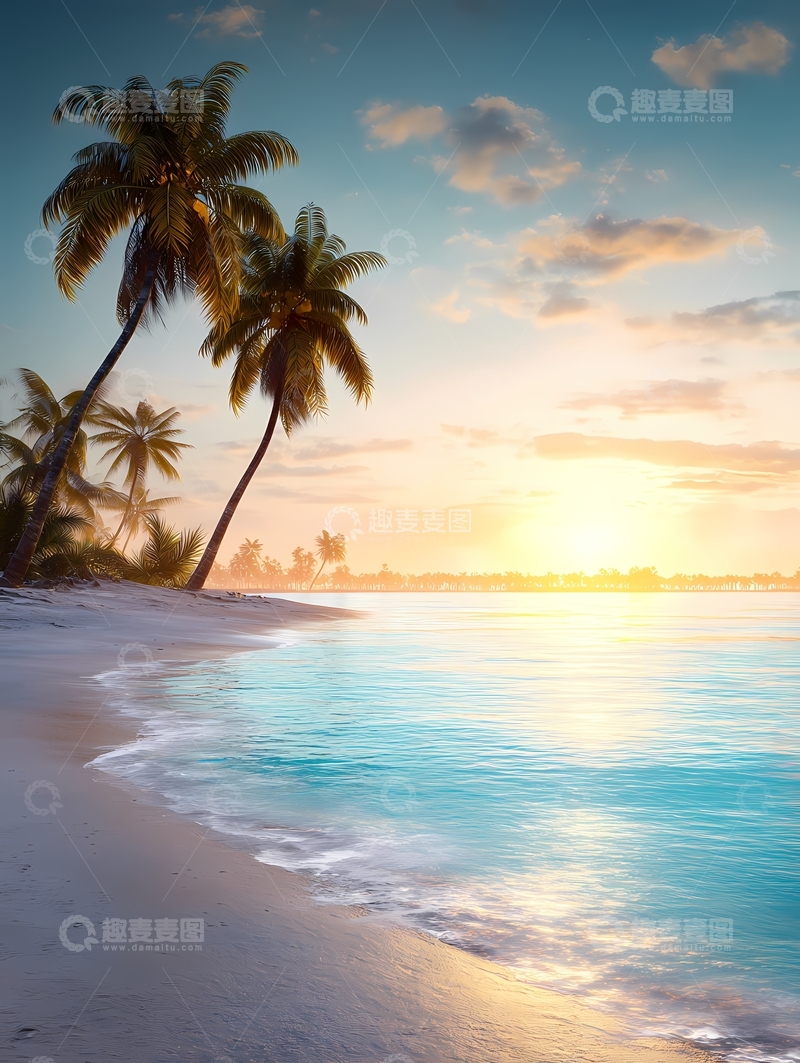 高清大图下载【趣麦麦图】海边夕阳朝阳日出10