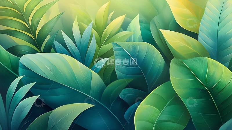 高清大图下载【趣麦麦图】绿色植物的叶子特写