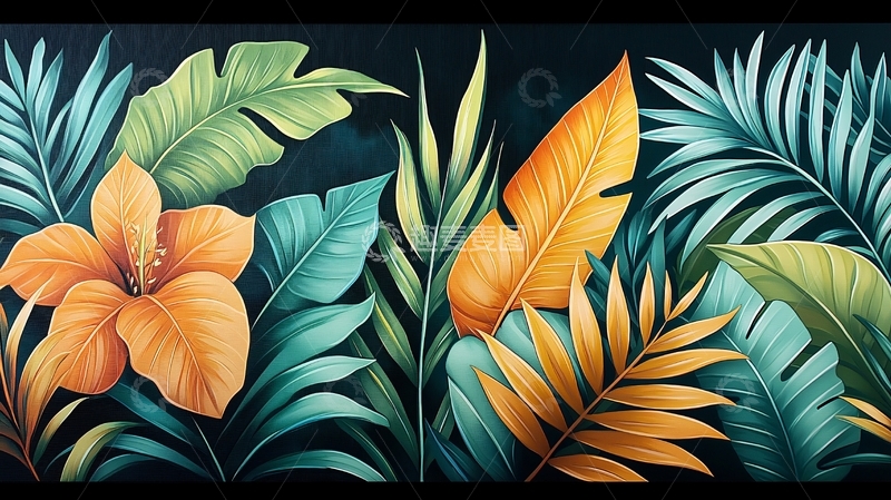 高清大图下载【趣麦麦图】热带植物群高清图片