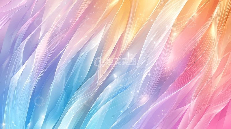 高清大图下载【趣麦麦图】梦幻般的多彩渐变丝绸纹理