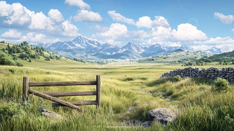 高清大图下载【趣麦麦图】开阔的乡村田野风光