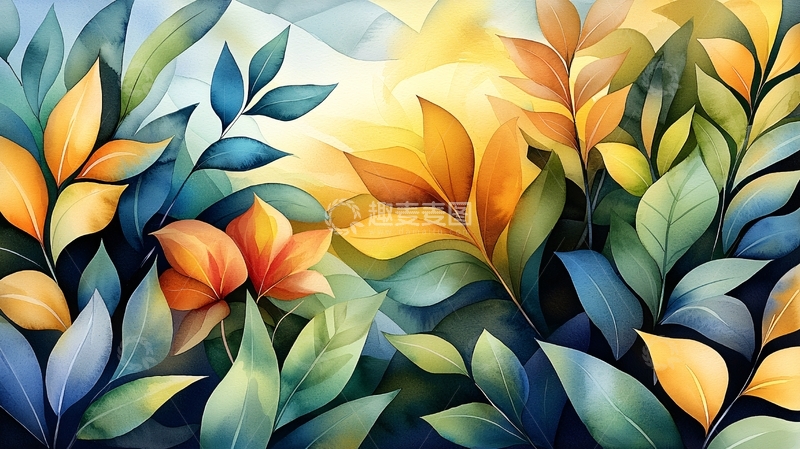 高清大图下载【趣麦麦图】抽象植物花卉插画