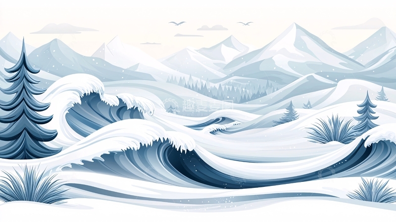 高清大图下载【趣麦麦图】雪山波浪高清图片