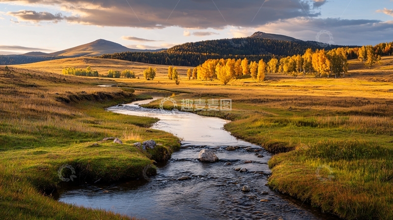高清大图下载【趣麦麦图】秋日山间清澈溪流