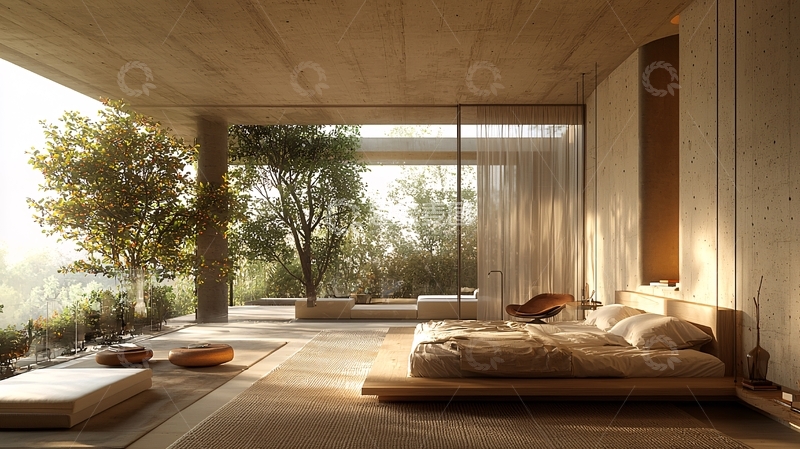 高清大图下载【趣麦麦图】卧室带户外花园