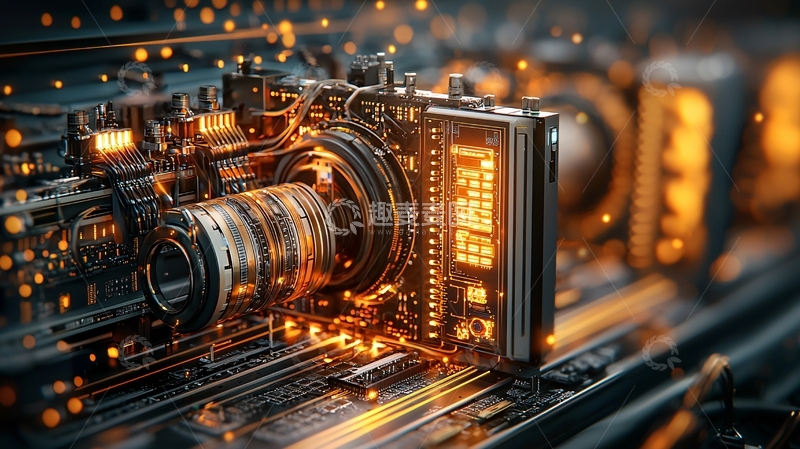 高清大图下载【趣麦麦图】未来科技感的电子元件