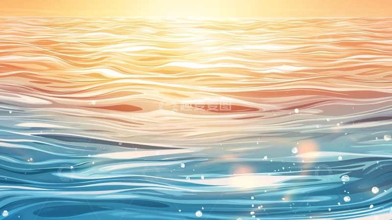 高清大图下载【趣麦麦图】海面日出温暖色调