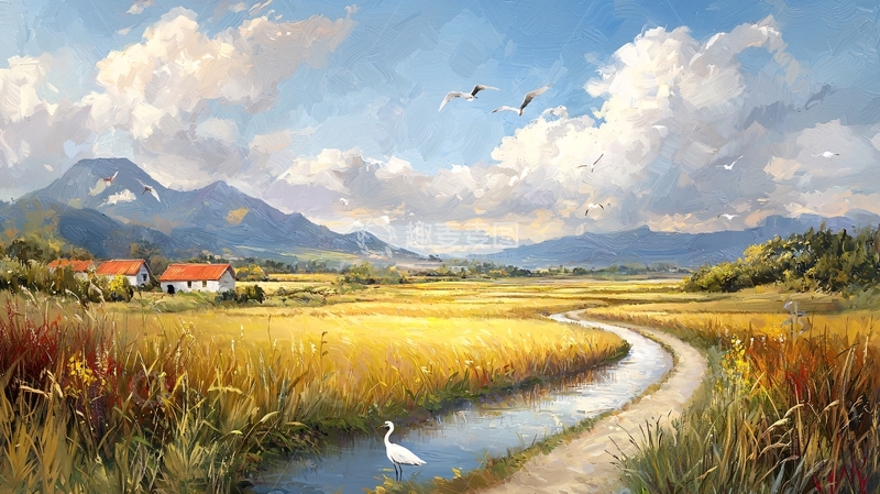 高清大图下载【趣麦麦图】田园风光油画作品