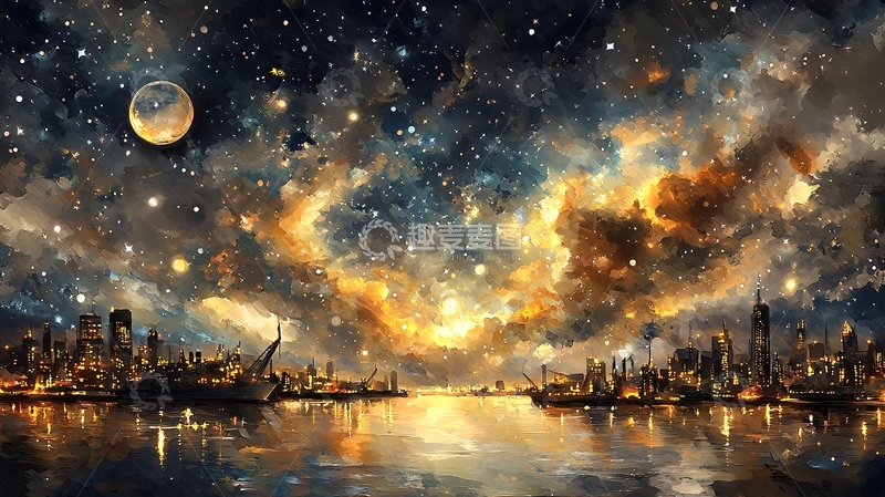 高清大图下载【趣麦麦图】夜空下的城市