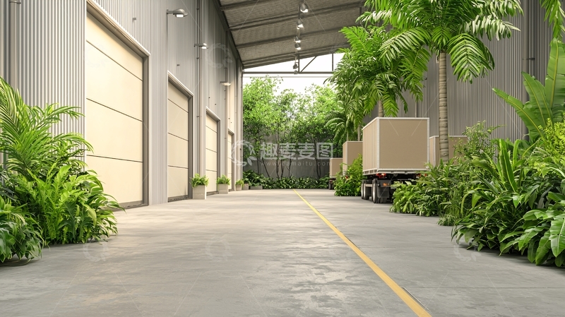 高清大图下载【趣麦麦图】仓库内外绿植环绕
