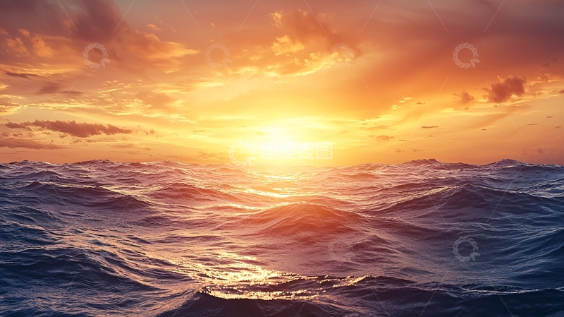 高清大图下载【趣麦麦图】海面日出高清图片