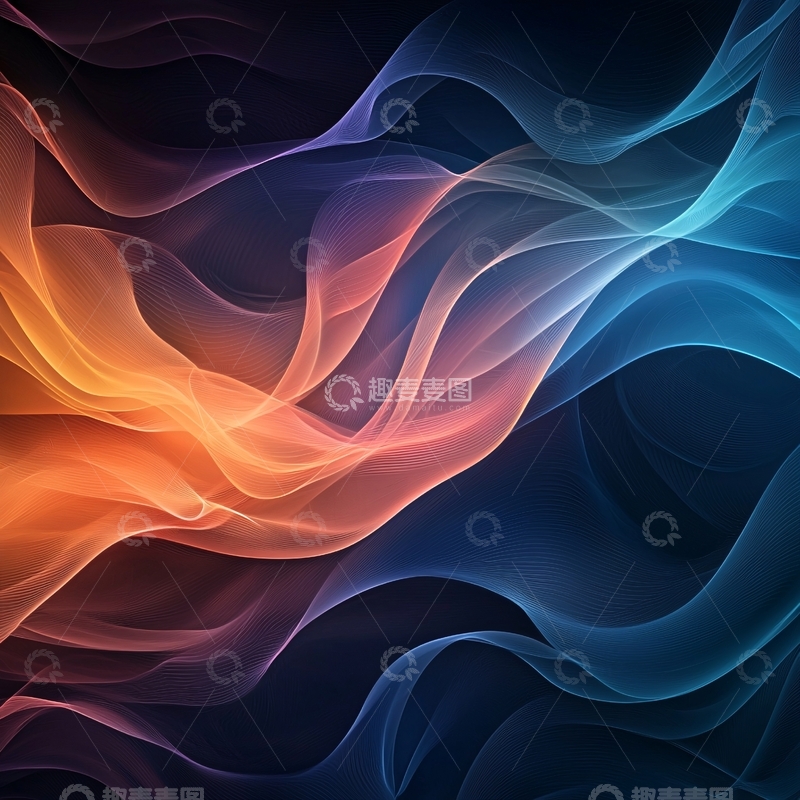 高清大图下载【趣麦麦图】抽象色彩流动线条