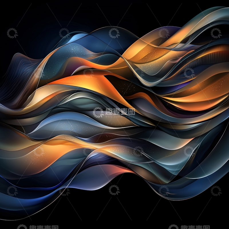 高清大图下载【趣麦麦图】抽象艺术曲线背景