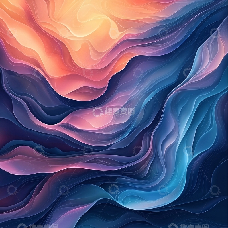 高清大图下载【趣麦麦图】抽象流动色彩背景