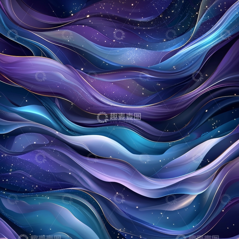 高清大图下载【趣麦麦图】紫色蓝色流体星空