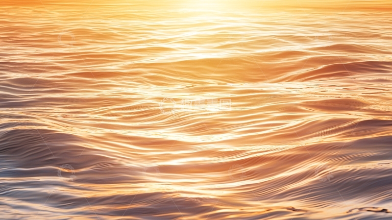 高清大图下载【趣麦麦图】金色夕阳下的波光粼粼海面