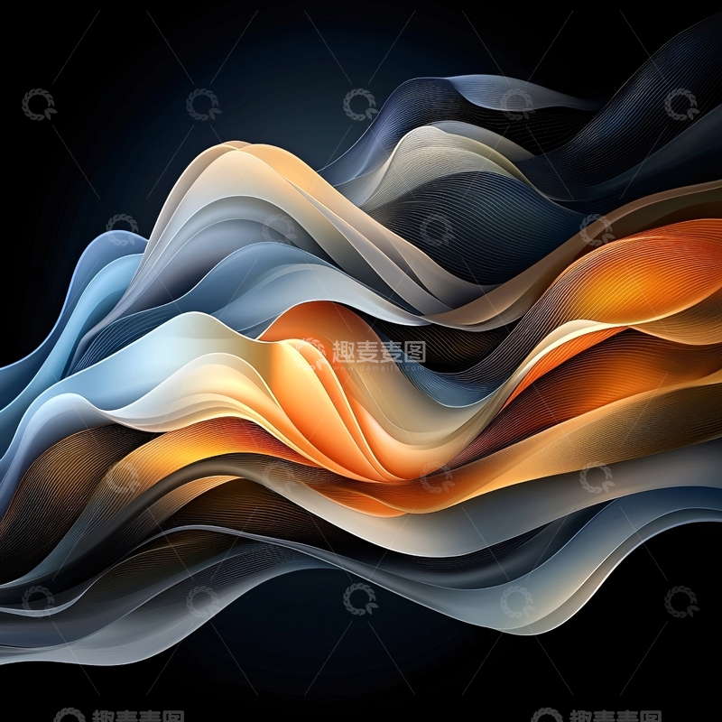高清大图下载【趣麦麦图】流动的抽象彩色线条