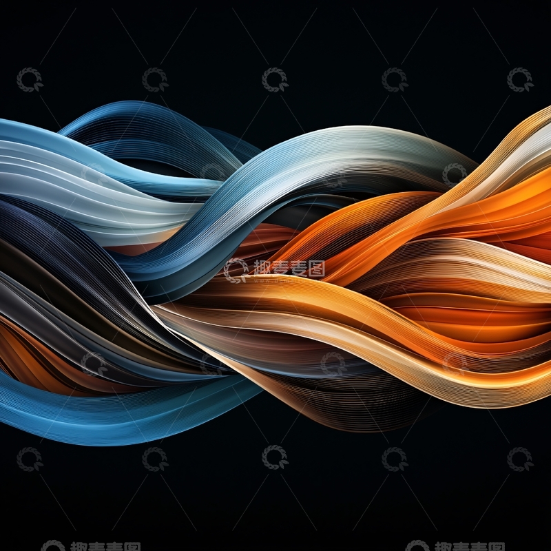 高清大图下载【趣麦麦图】抽象艺术的彩色曲线条