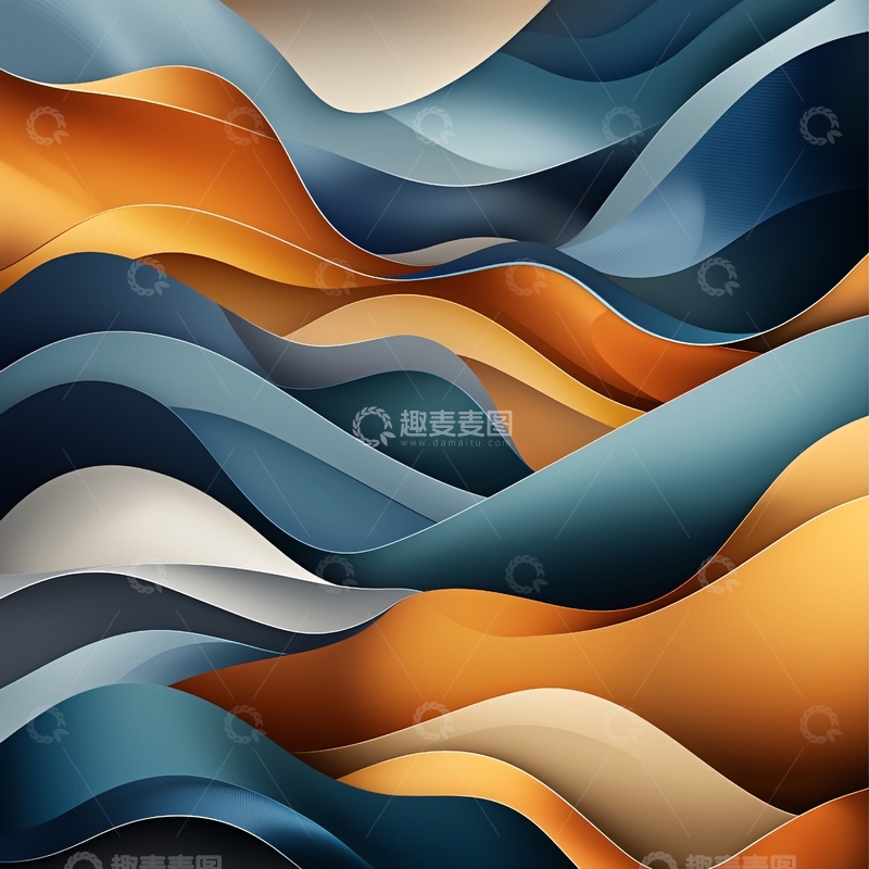 高清大图下载【趣麦麦图】波浪状彩色抽象背景