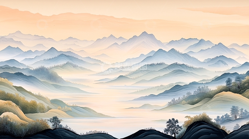 高清大图下载【趣麦麦图】水墨山水风景16