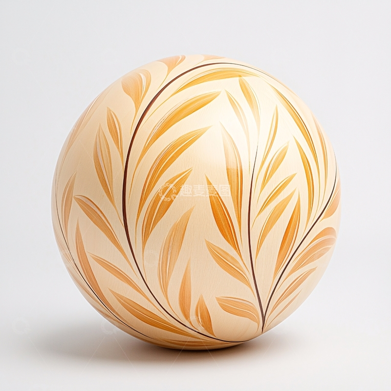高清大图下载【趣麦麦图】米色底金色叶子球体