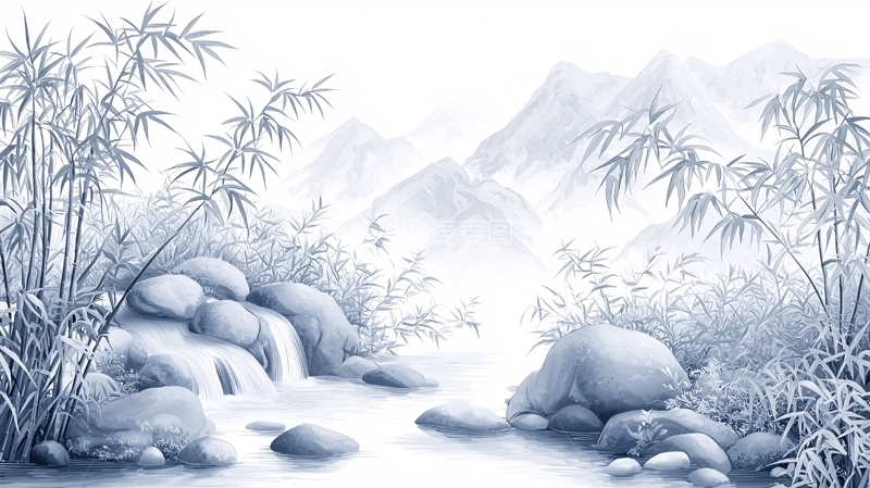 高清大图下载【趣麦麦图】水墨山水风景画