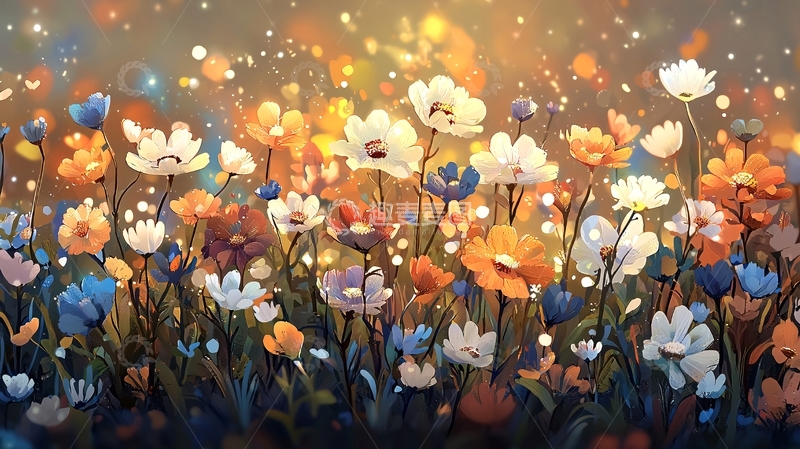 高清大图下载【趣麦麦图】抽象花卉油画