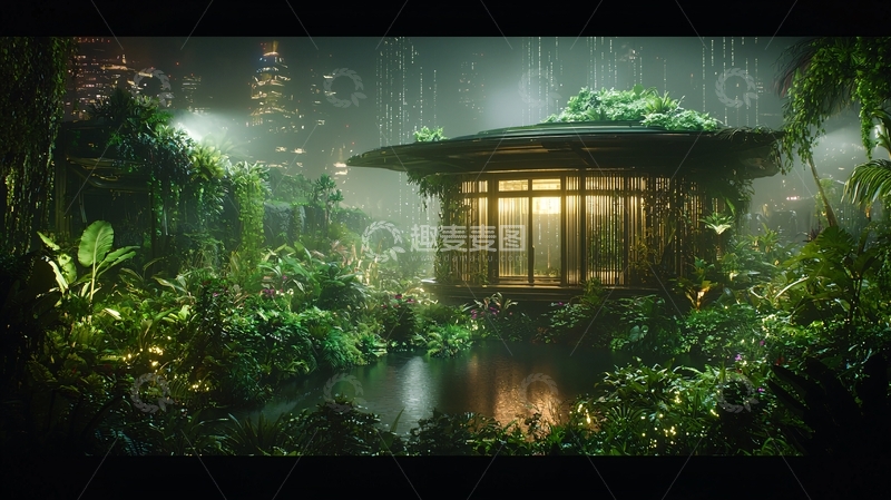 高清大图下载【趣麦麦图】绿意环绕的未来房屋