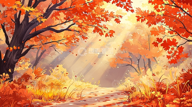 高清大图下载【趣麦麦图】秋日森林阳光
