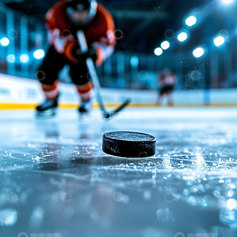 高清大图下载【趣麦麦图】冰球运动员击球瞬间
