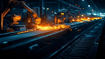 钢铁厂生产线夜景