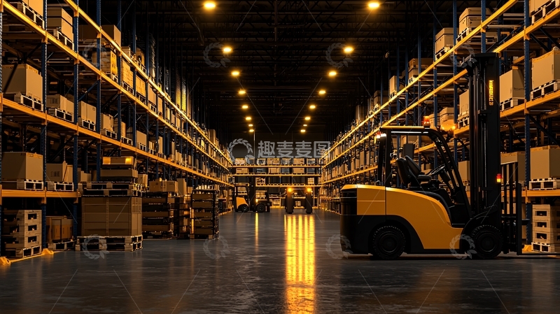 高清大图下载【趣麦麦图】大型仓库内部货物存储