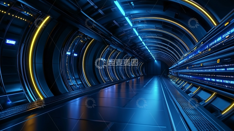 高清大图下载【趣麦麦图】科技感隧道高清图片