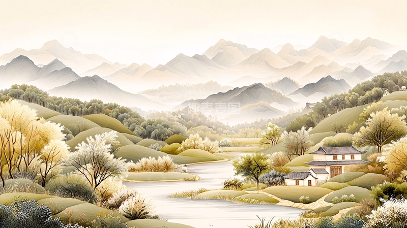 高清大图下载【趣麦麦图】山水画高清图片