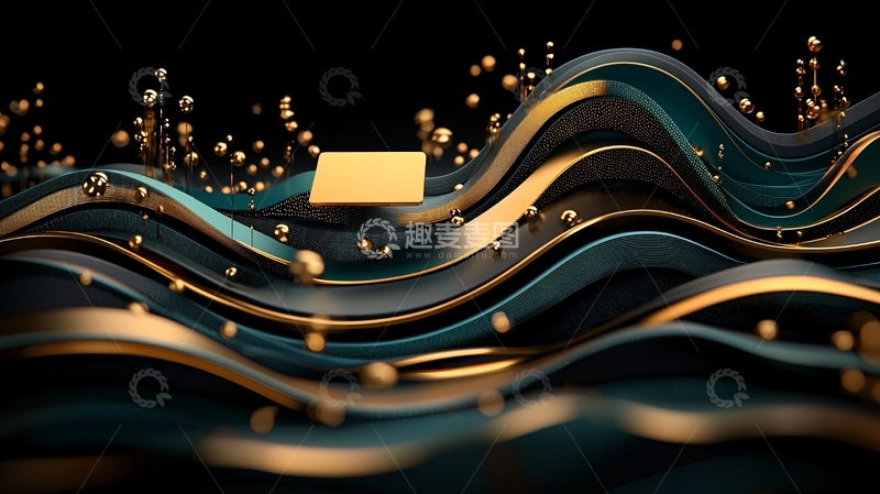 高清大图下载【趣麦麦图】金色流体抽象背景