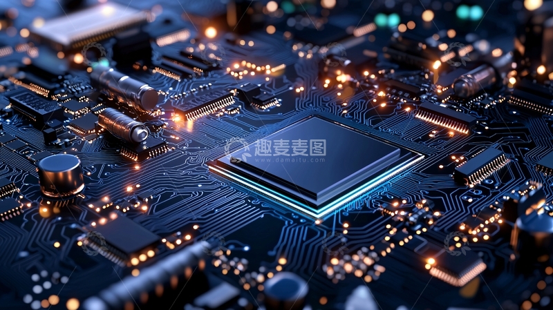 高清大图下载【趣麦麦图】电子电路板上的芯片