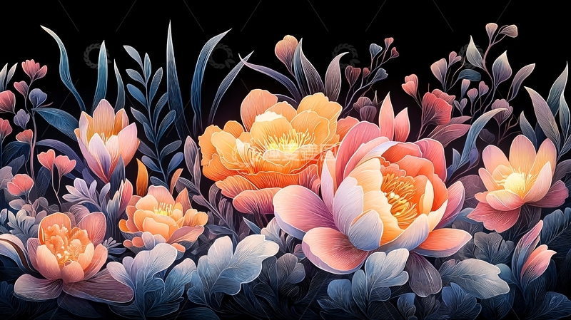 高清大图下载【趣麦麦图】夜晚绽放的鲜花