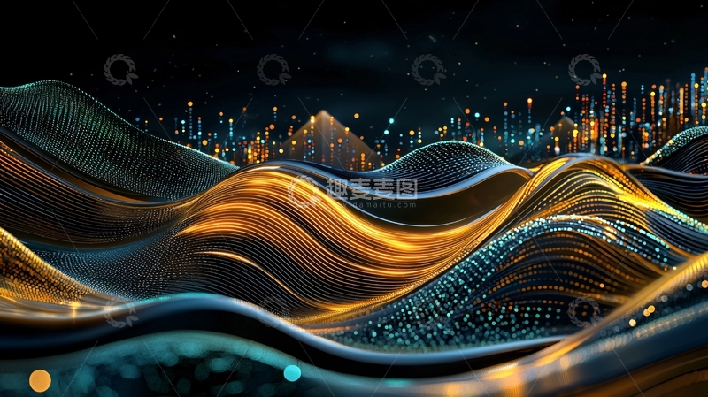高清大图下载【趣麦麦图】抽象夜景数字城市