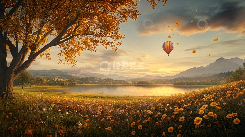 高清大图下载【趣麦麦图】秋日金色田野风光