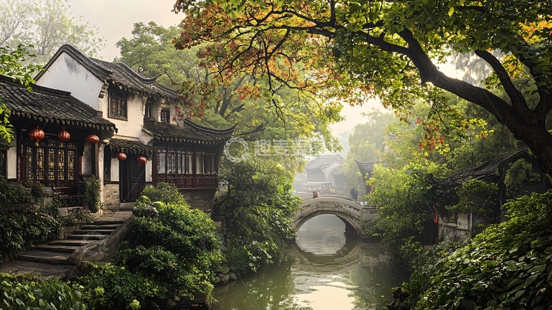 高清大图下载【趣麦麦图】中国古镇水乡景色