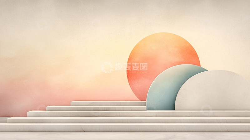 高清大图下载【趣麦麦图】柔和色彩下的抽象几何